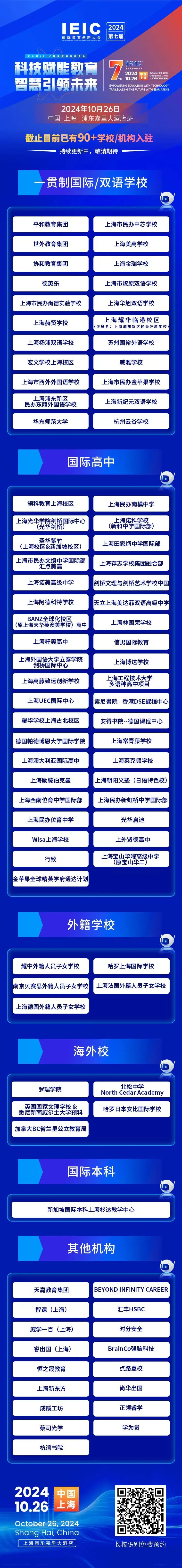 第七屆IEIC國際教育創新大會參會學校/機構名單匯總一覽(第二波)!